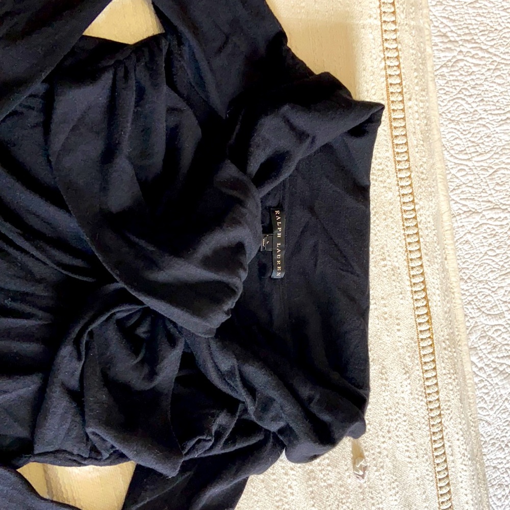 Ralph Lauren black tie cowl sweater